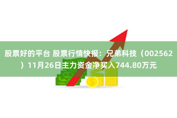 股票好的平台 股票行情快报：兄弟科技（002562）11月26日主力资金净买入744.80万元